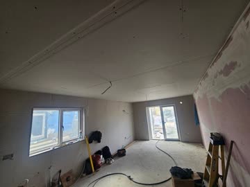 Timber frame structure - boarding in progress