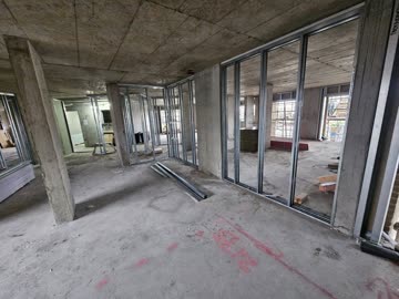 Open floor - partition stud layout in progress