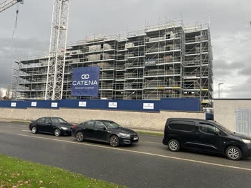 Scaffolded apartment development at Fonthill, Dublin