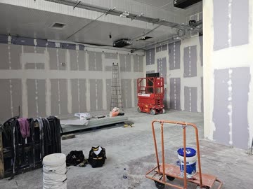 Individual room - boarded walls with tape & joint applied