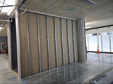 Room layout framed in metal stud on a live site